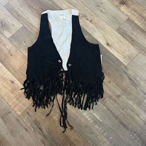 Georgie Stevie black  and white suede vest size 0